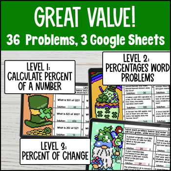 Percent of a Number Percent of Change Increase Decrease Spring Digital Pixel Art — preview page 2 of 4