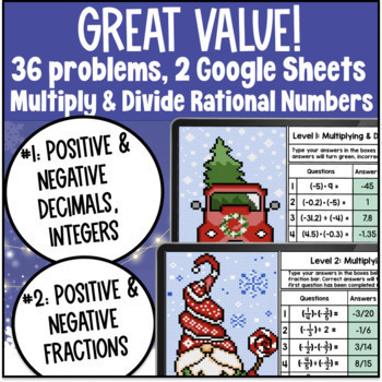 [Winter] Multiplying and Dividing Rational Numbers Digital Pixel Art Activity — preview page 2 of 4
