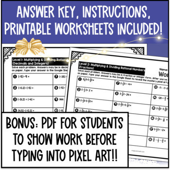 [Winter] Multiplying and Dividing Rational Numbers Digital Pixel Art Activity — preview page 4 of 4