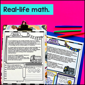 Triangle Inequality Theorem Guided Notes with Doodles 7.G.A.2 Sketch Notes — preview page 4 of 4