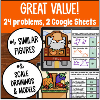 Similar Figures Digital Pixel Art Scale Factors Map Scale Drawings & Scale Model — preview page 2 of 4