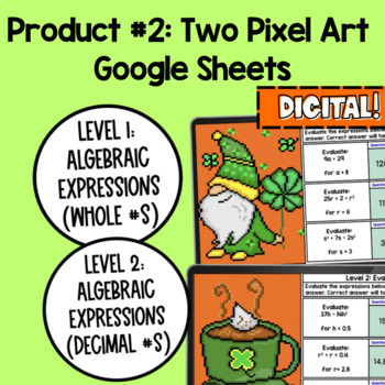 Evaluate Algebraic Expressions Guided Notes Doodle & Digital Pixel Art — preview page 3 of 4