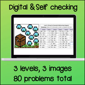 Add & Subtract Integers Pixel Art — preview page 2 of 4