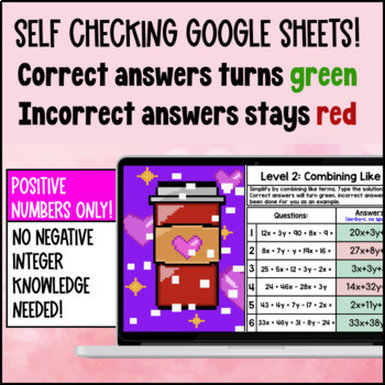Combining Like Terms Digital Pixel Art — preview page 3 of 4