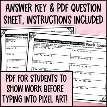 Combining Like Terms Digital Pixel Art — preview page 4 of 4