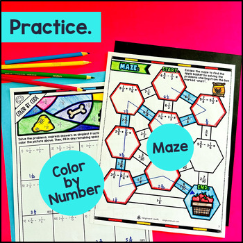 Adding and Subtracting Mixed Numbers Unlike Denominator Guided Notes w/ Doodles — preview page 3 of 4