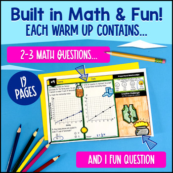 Ratios, Rates, Proportional Relationships 7th Grade Warm Ups Bell Ringers CCSS — preview page 2 of 4