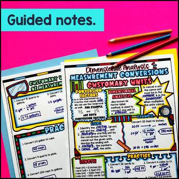 Measurement Conversions Ratios Guided Notes with Doodles — preview page 2 of 4