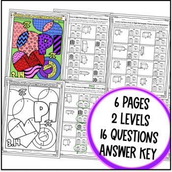 Surface Area of Rectangular Prisms Doodle & Color by Number Printable Worksheets — preview page 4 of 4