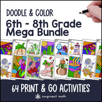 6th - 8th Grade Doodle Math Worksheets