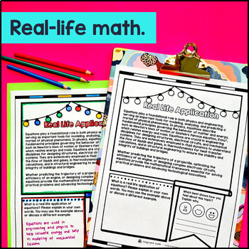 Two Step Equations with Rational Numbers Guided Notes with Doodles Sketch Notes — preview page 4 of 4