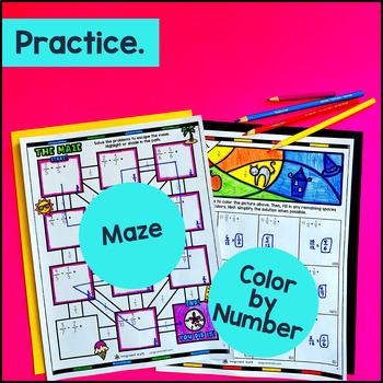 Adding and Subtracting Fractions Like Denominator Guided Notes Doodles 4.NF.B.3a — preview page 3 of 4