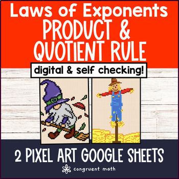 Thumbnail for [Thanksgiving] Product Rule Quotient Rule Pixel Art Properties Laws of Exponents