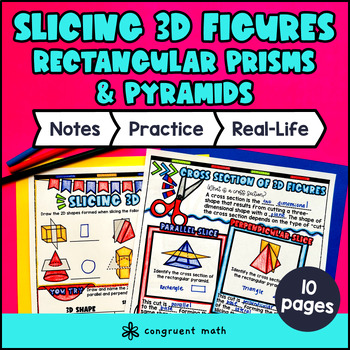 Cross Sections of 3D Figures Guided Notes w/ Doodles