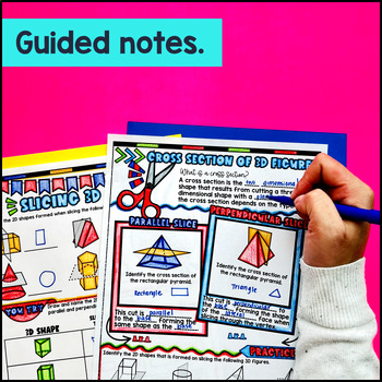 Cross Sections of 3D Figures Guided Notes w/ Doodles — preview page 2 of 4