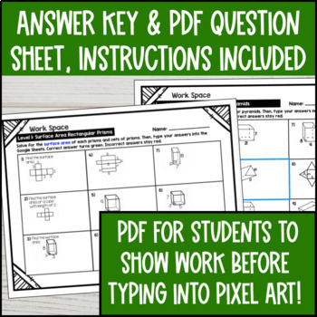 Surface Area of Rectangular and Triangular Prisms Digital Pixel Art — preview page 4 of 4
