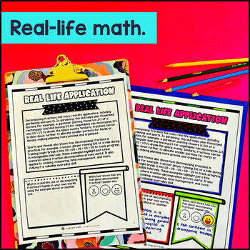 Decomposing Fractions Numerators Denominators Guided Notes w Doodles 4.NF.B.3b — preview page 4 of 4