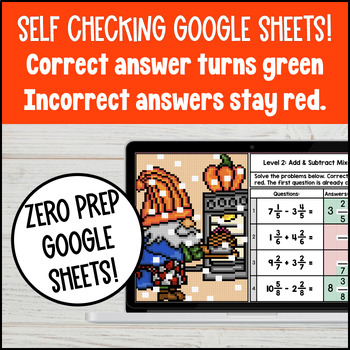 Adding and Subtracting Mixed Numbers with Like Denominators Halloween Pixel Art — preview page 3 of 4