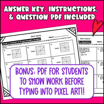 [Valentine's Day] 7th Grade Digital Pixel Art BUNDLE Activities CCSS TEKS — preview page 4 of 4