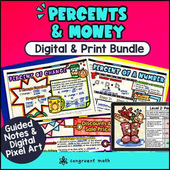 Percentages, Percent of Change Simple Interest Digital & Print