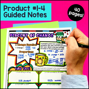 Percentages, Percent of Change Simple Interest Digital & Print — preview page 2 of 4