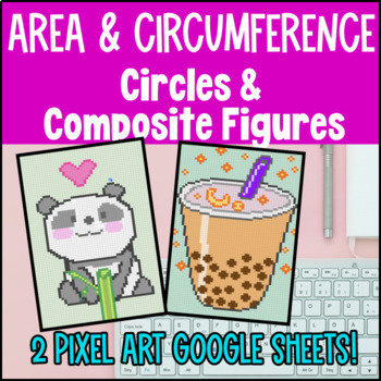 Area and Circumference of Circles Digital Pixel Art
