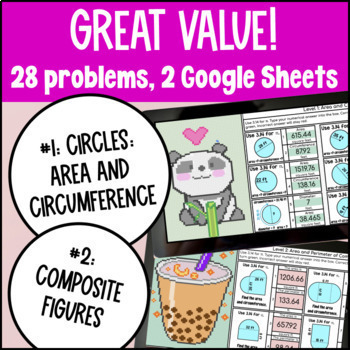 Area and Circumference of Circles Digital Pixel Art — preview page 2 of 4