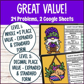 Place Value: Standard & Expanded Form Digital Pixel Art — preview page 2 of 4