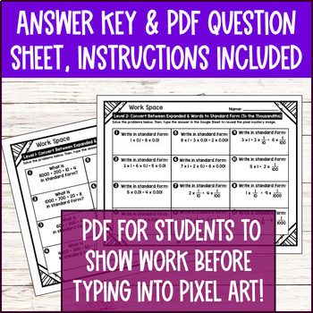 Place Value: Standard & Expanded Form Digital Pixel Art — preview page 4 of 4
