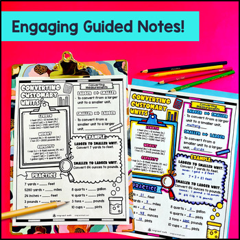 Customary Metric Unit Conversions Line Plots w Fractions Guided Notes 4th Grade — preview page 2 of 4