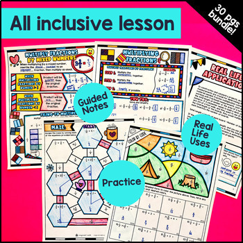 Fractions Adding Subtracting Multiplying Dividing Guided Notes with Doodles — preview page 4 of 4