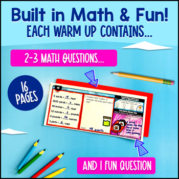 Converting Units of Measurements 5th Grade Math Warm Ups CCSS TEKS Bell Ringers — preview page 2 of 4