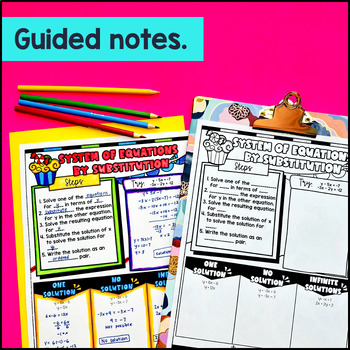 System of Equations by Substitution Guided Notes w/ Doodles — preview page 2 of 4
