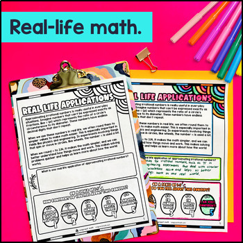 Approximate Square Roots Irrational Numbers Guided Notes & Doodle — preview page 4 of 4