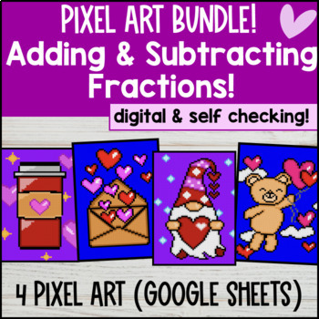 Thumbnail for Adding and Subtracting Fractions w/ Like & Unlike Denominator Digital Pixel Art