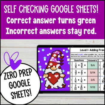 Adding and Subtracting Fractions w/ Like & Unlike Denominator Digital Pixel Art — preview page 3 of 4