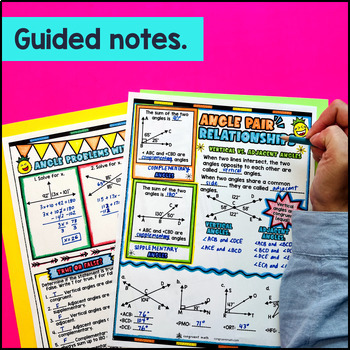 Angle Relationships Guided Notes with Doodles Complementary Supplementary Angles — preview page 2 of 4
