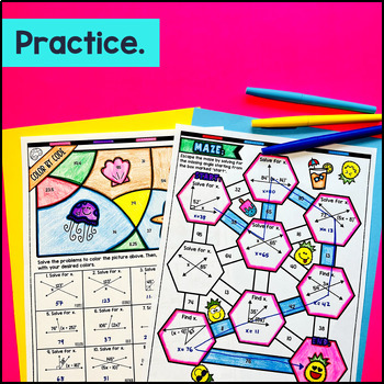Angle Relationships Guided Notes with Doodles Complementary Supplementary Angles — preview page 3 of 4