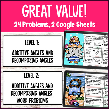 Additive Angles and Decomposing Angles 4th Grade Digital Pixel Art 4.MD.C.7 — preview page 2 of 4