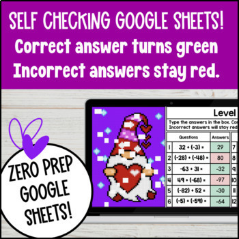 Adding and Subtracting Integers Digital Pixel Art Word Problems Google Sheets — preview page 3 of 4