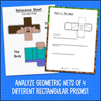 Surface Area and Volume of 3D Shape Nets Math Project — preview page 2 of 4