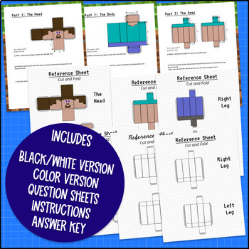 Surface Area and Volume of 3D Shape Nets Math Project — preview page 3 of 4