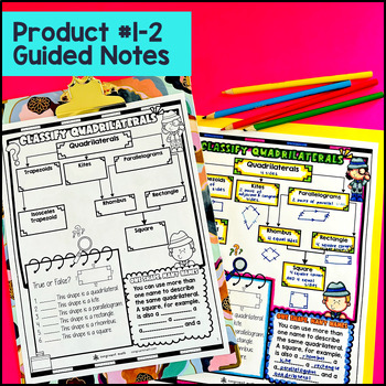 Classifying Quadrilaterals and Triangles Guided Notes & Pixel Art 4th 5th Grade — preview page 2 of 4