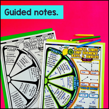 Lines Rays Line Segment and Angles Guided Notes w Doodles Parallel Perpendicular — preview page 2 of 4