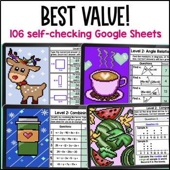 7th Grade Math Full Year Digital Pixel Art BUNDLE — preview page 4 of 4
