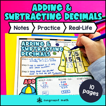 Adding and Subtracting Decimals Guided Notes with Doodles