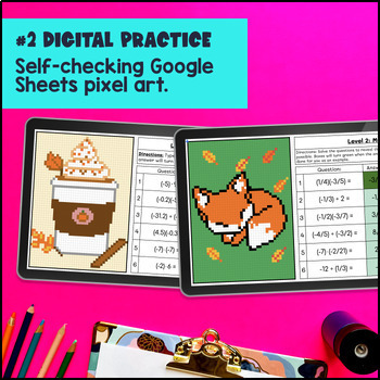 Multiplying Dividing Rational Numbers Digital & Print Bundle — preview page 3 of 4