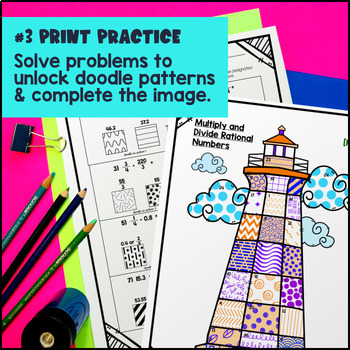Multiplying Dividing Rational Numbers Digital & Print Bundle — preview page 4 of 4