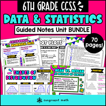 Data and Statistics Guided Notes Unit BUNDLE