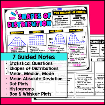 Data and Statistics Guided Notes Unit BUNDLE — preview page 2 of 4